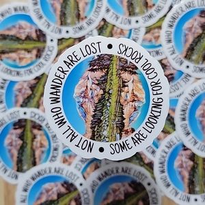 20 pack rock hunting stickers, "Not all who wandering are lost", waterproof